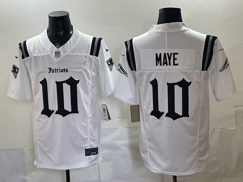 Men 2026 New England Patriots #10 Maye white Nike Limited NFL Jersey 0408003